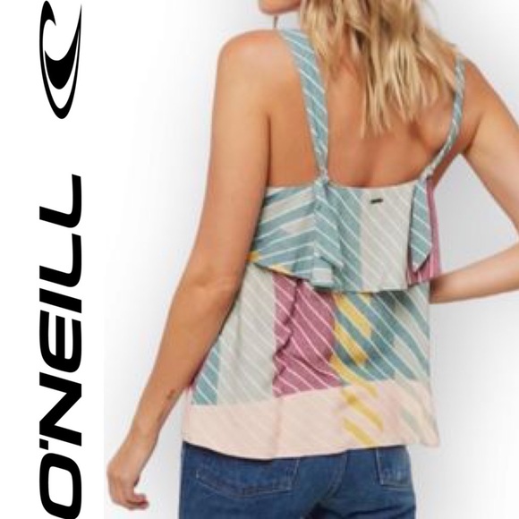 O'Neill Tops - 🔥SOLD🔥 O’NEILL NWOT Striped Tank Top with Adjustable Straps Size Small